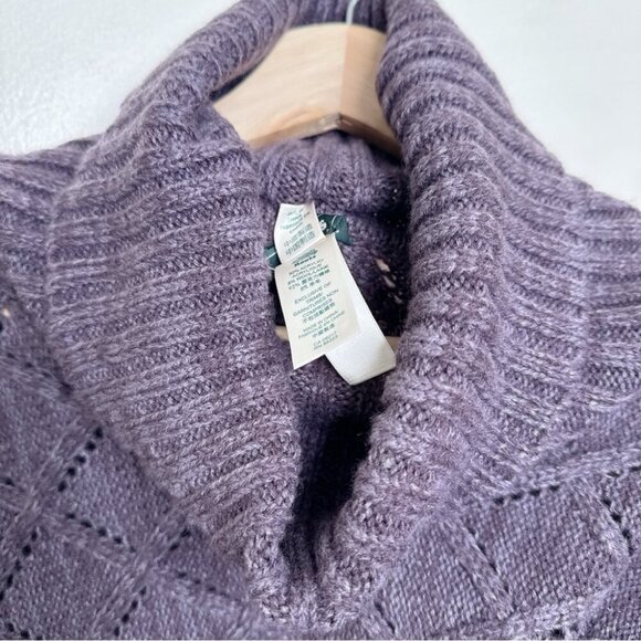 Roots Womens One Size Wool Cable Turtle Neck Poncho Sweater - Picture 10 of 13